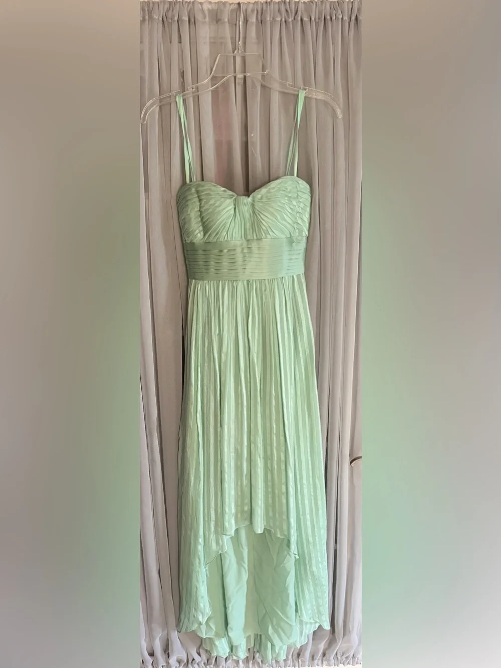 BCBGMaxAzria Alicia Silk Opaline Green Charmeuse Gown Size 2